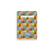 Dohe Playmobil Unite As One Cuaderno Espiral A5 80 Hojas Cuadricula 4mm con Margen - Tapa Rigida Impresa a todo Color - Guardas Impresas