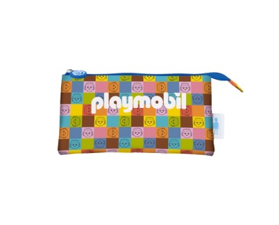 Dohe Playmobil Unite As One Portatodo Triple - Cierre Doble con Cremallera y Tirador de Goma