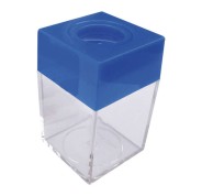 Dohe Portaclips en Plastico con Deposito Transparente - 42x42x70mm - Embocadura Imantada de Color Azul