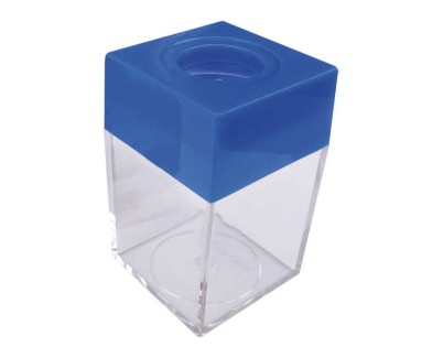 Dohe Portaclips en Plastico con Deposito Transparente - 42x42x70mm - Embocadura Imantada de Color Azul