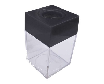 Dohe Portaclips en Plastico con Deposito Transparente - 42x42x70mm - Embocadura Imantada de Color Negro
