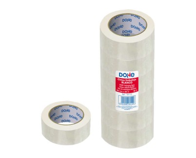 Dohe Precinto de Polipropileno 48mmx66m - Potente Adhesivo - Color Blanco