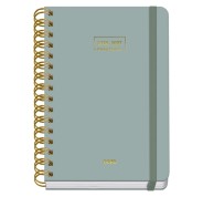 Dohe Premium Agenda Escolar 26/27 - Formato A5 - Dia Pagina - Papel Offset Ahuesado 80g - Cubierta de Carton Plastificado - Espiral Metalica Doble - Goma - 15x21x4cm - Color Verde