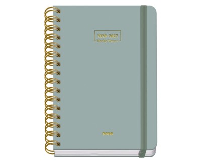 Dohe Premium Agenda Escolar 26/27 - Formato A5 - Semana Vista - Papel Offset Ahuesado 80g - Cubierta de Carton Plastificado - Espiral Metalica Doble - Goma - 15x21x2cm - Color Verde