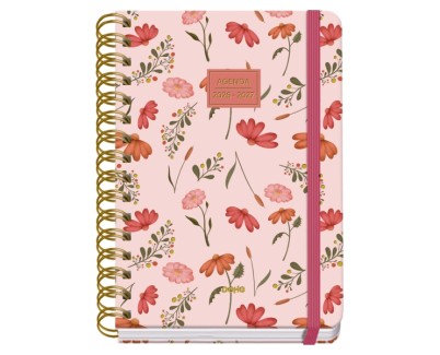 Dohe Premium Belle Agenda Escolar 26/27 - Formato A5 - Semana Vista - Papel Offset Ahuesado 80g - Cubierta de Carton Plastificado - Espiral Metalica Doble - Goma - 15x21x2cm - Multicolor