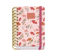 Dohe Premium Belle Agenda Escolar 26/27 - Formato A6 - Dia Pagina - Papel Offset Ahuesado 80g - Cubierta de Carton Plastificado - Espiral Metalica Doble - Goma - 12x17x3cm - Multicolor