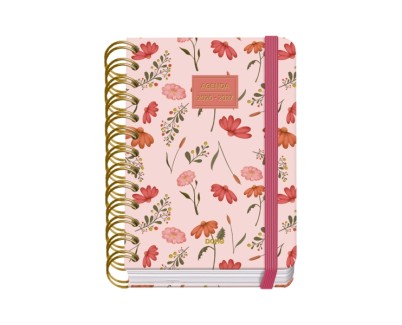 Dohe Premium Belle Agenda Escolar 26/27 - Formato A6 - Dia Pagina - Papel Offset Ahuesado 80g - Cubierta de Carton Plastificado - Espiral Metalica Doble - Goma - 12x17x3cm - Multicolor