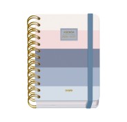 Dohe Premium Donna Agenda Escolar 26/27 - Formato A6 - Dia Pagina - Papel Offset Ahuesado 80g - Cubierta de Carton Plastificado - Espiral Metalica Doble - Goma - 12x17x3cm - Multicolor
