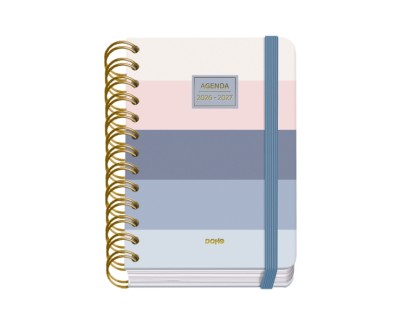 Dohe Premium Donna Agenda Escolar 26/27 - Formato A6 - Dia Pagina - Papel Offset Ahuesado 80g - Cubierta de Carton Plastificado - Espiral Metalica Doble - Goma - 12x17x3cm - Multicolor