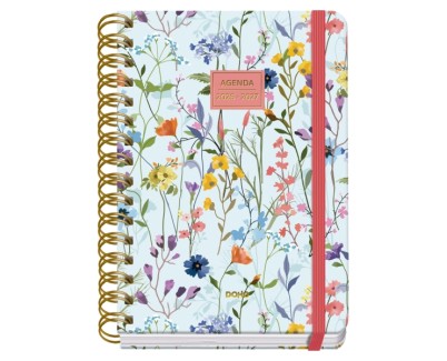Dohe Premium Eden Agenda Escolar 26/27 - Formato A5 - Semana Vista - Papel Offset Ahuesado 80g - Cubierta de Carton Plastificado - Espiral Metalica Doble - Goma - 15x21x2cm - Multicolor