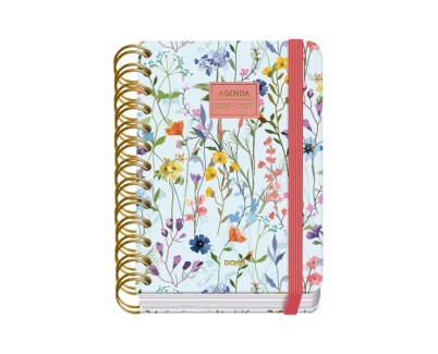 Dohe Premium Eden Agenda Escolar 26/27 - Formato A6 - Dia Pagina - Papel Offset Ahuesado 80g - Cubierta de Carton Plastificado - Espiral Metalica Doble - Goma - 12x17x3cm - Multicolor