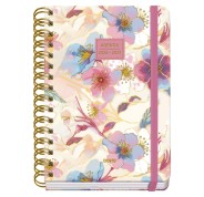 Dohe Premium Magnolia Agenda Escolar 26/27 - Formato A5 - Dia Pagina - Papel Offset Ahuesado 80g - Cubierta de Carton Plastificado - Espiral Metalica Doble - Goma - 15x21x4cm - Multicolor