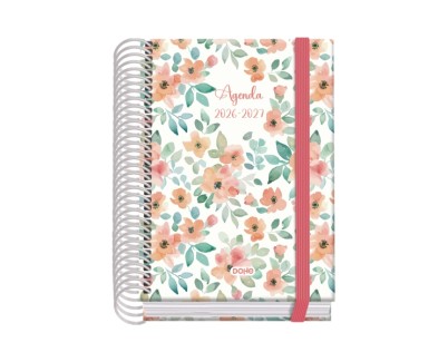 Dohe Prime Candy Agenda Escolar 26/27 - Formato A6 - Dia Pagina - Papel Offset Ahuesado 70g - Cubierta de Carton Plastificado - Espiral - Goma - 12x17x3cm - Multicolor