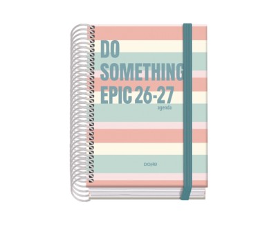 Dohe Prime Epic Agenda Escolar 26/27 - Formato A6 - Dia Pagina - Papel Offset Ahuesado 70g - Cubierta de Carton Plastificado - Espiral - Goma - 12x17x3cm - Multicolor