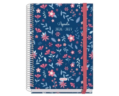 Dohe Prime Lovely Agenda Escolar 26/27 - Formato A5 - Semana Vista - Papel Offset Ahuesado 70g - Cubierta de Carton Plastificado - Espiral - Goma - 15x21x2cm - Multicolor