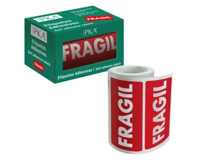 Dohe Rollo de 200 Etiquetas Adhesivas Fragil - 100x50mm - Ideal para Expedicion de Paquetes