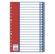 Dohe Separadores para Archivadores y Carpetas de Anillas A-Z 120 Micras Tamaño Folio - 20 Posiciones - Multitaladro de 16 Perforaciones