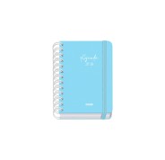 Dohe Serenity Agenda Escolar 25/26 Espiral Wireo A6 - Dia Pagina - Papel 80g/m2 - 4 Hojas de Pegatinas - Cubierta de Carton Plastificado - Cierre con Goma Elastica - Color Azul
