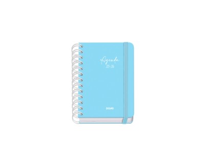 Dohe Serenity Agenda Escolar 25/26 Espiral Wireo A6 - Dia Pagina - Papel 80g/m2 - 4 Hojas de Pegatinas - Cubierta de Carton Plastificado - Cierre con Goma Elastica - Color Azul