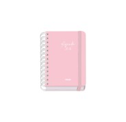 Dohe Serenity Agenda Escolar 25/26 Espiral Wireo A6 - Dia Pagina - Papel 80g/m2 - 4 Hojas de Pegatinas - Cubierta de Carton Plastificado - Cierre con Goma Elastica - Color Rosa