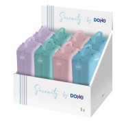 Dohe Serenity Expositor con 8 Portatodo - 4 Cremalleras - Tirador de Goma - Silicona de Tacto Suave - Asa Lateral - Colores Surtidos