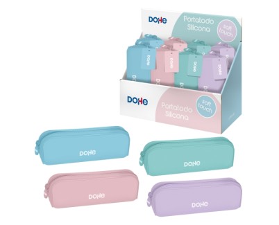 Dohe Serenity Expositor con 8 Portatodos Simples de Silicona - Cierre con Cremallera y Tirador de Goma - Colores Surtidos