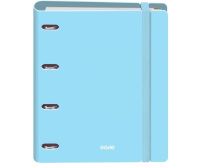 Dohe Serenity Polyfoam Carpeta de 4 Anillas Mixtas de 35mm A4 Recambio 100 Hojas Cuadricula 5mm - Cubierta de Polyfoam 2mm - Cierre con Goma - Incluye 4 Separadores y Sobre de Polipropileno - Color Azul