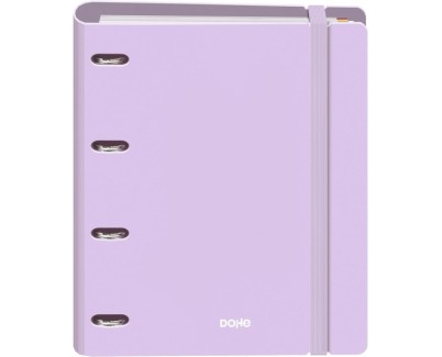 Dohe Serenity Polyfoam Carpeta de 4 Anillas Mixtas de 35mm A4 Recambio 100 Hojas Cuadricula 5mm - Cubierta de Polyfoam 2mm - Cierre con Goma - Incluye 4 Separadores y Sobre de Polipropileno - Color Morado