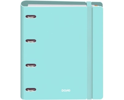 Dohe Serenity Polyfoam Carpeta de 4 Anillas Mixtas de 35mm A4 Recambio 100 Hojas Cuadricula 5mm - Cubierta de Polyfoam 2mm - Cierre con Goma - Incluye 4 Separadores y Sobre de Polipropileno - Color Verde