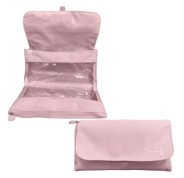 Dohe Serenity Portatodo Doble - Solapa con Bolsillo Interior - Cremallera - Ventanas Transparentes - Poliester - 22x11x6cm - Color Rosa