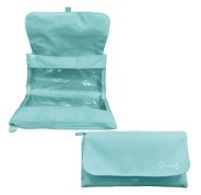 Dohe Serenity Portatodo Doble - Solapa con Bolsillo Interior - Cremallera - Ventanas Transparentes - Poliester - 22x11x6cm - Color Verde