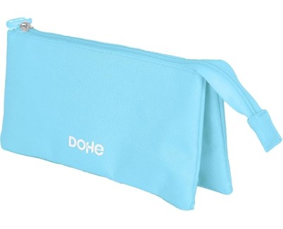 Dohe Serenity Portatodo Triple - Cierre Doble con Cremallera y Tirador de Goma - Color Azul