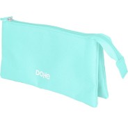 Dohe Serenity Portatodo Triple - Cierre Doble con Cremallera y Tirador de Goma - Color Verde
