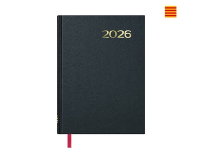 Dohe Sintex Agenda Anual en Catalan - Dia Pagina - Viernes, Sabado y Domingo misma Pagina - Tamaño 14x20cm - Color Negro