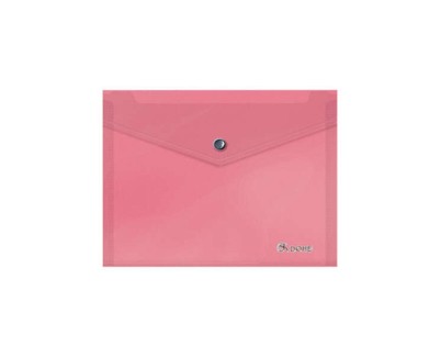 Dohe Sobre Portadocumentos A5 - Cierre de Broche - Polipropileno Translucido 150 Micras - Color Rosa