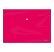 Dohe Sobre Portadocumentos Folio - Cierre de Broche - Polipropileno Cristal Opaco 200 Micras - Color Fucsia