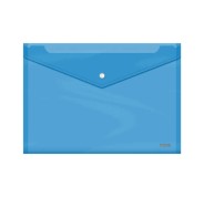 Dohe Sobre Portadocumentos Folio+ - Cierre de Broche - Polipropileno Cristal Transparente 150 Micras - Color Azul