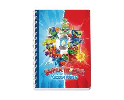 Dohe Superthings Cuaderno de Espiral Metalica - Formato A4 - 100 Hojas Offset de 90g - 5x5mm - Microperforadas - Banda de Color - Tapa Dura Plastificada - 21x31x2cm - Multicolor
