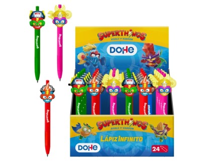 Dohe Superthings Expositor con 24 Lapices Infinitos - Punta Retractil - Colores Surtidos