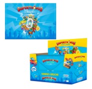 Dohe Superthings Expositor con 24 Sobres - Formato Apaisado - Polipropileno de 200 micras - Velcro - Color Azul