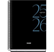Dohe System Agenda Escolar 25/26 Espiral A5 - Semana Vista - Papel 70g/m2 - Cubierta de Carton Plastificado - Color Negro