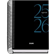 Dohe System Agenda Escolar 25/26 Espiral A6 - Dia Pagina - Papel 70g/m2 - Cubierta de Carton Plastificado - Color Negro