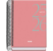 Dohe System Agenda Escolar 25/26 Espiral A6 - Dia Pagina - Papel 70g/m2 - Cubierta de Carton Plastificado - Color Rosa