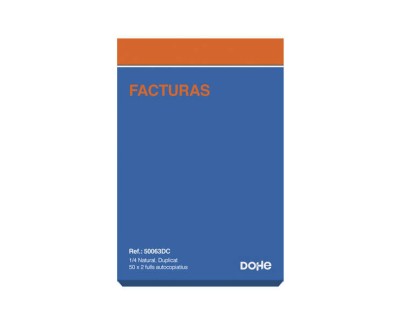 Dohe Talonarios Preimpresos a Dos Tintas en Papel Autocopiativo - 100 Hojas - Cuarto Natural - Duplicado