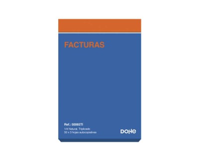 Dohe Talonarios Preimpresos a Dos Tintas en Papel Autocopiativo - 150 Hojas - Cuarto Natural - Triplicado