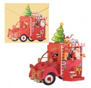 Dohe Truck Tarjeta 3D de Felicitacion Navideña con Sobre - Tamaño 14.5x11cm - Impresas a todo Color