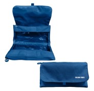 Dohe Vibes Portatodo Doble - Solapa con Bolsillo Interior - Cremallera - Ventanas Transparentes - Poliester - 22x11x6cm - Color Azul