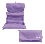 Dohe Vibes Portatodo Doble - Solapa con Bolsillo Interior - Cremallera - Ventanas Transparentes - Poliester - 22x11x6cm - Color Morado