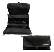 Dohe Vibes Portatodo Doble - Solapa con Bolsillo Interior - Cremallera - Ventanas Transparentes - Poliester - 22x11x6cm - Color Negro