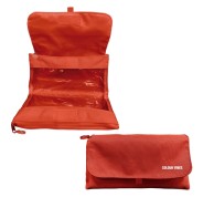 Dohe Vibes Portatodo Doble - Solapa con Bolsillo Interior - Cremallera - Ventanas Transparentes - Poliester - 22x11x6cm - Color Rojo